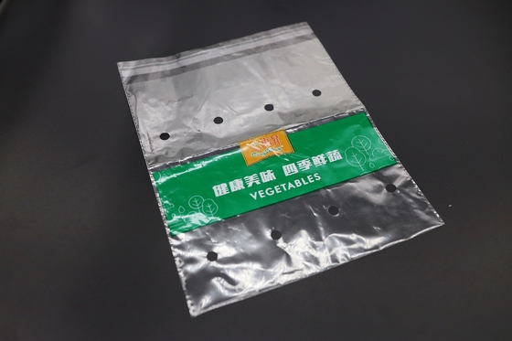 Food Grade Organic Fruit And Vegetable Packaging Bag Pe Flat Mouth Packaging Bag Perforated